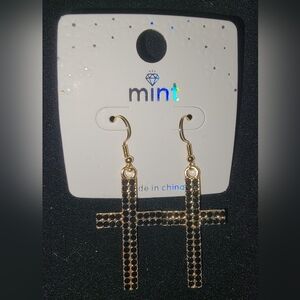 Black Cross Earrings